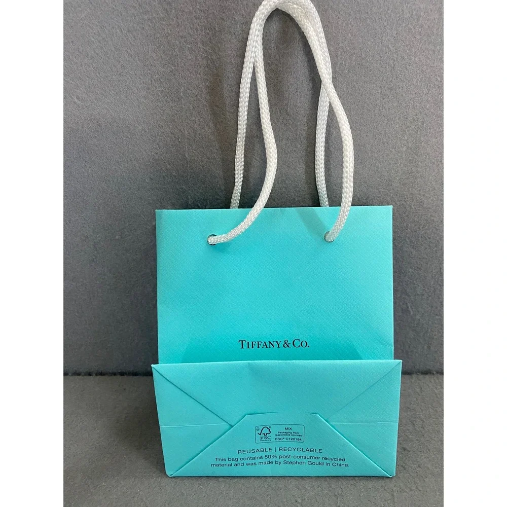 Tiffany & Co Blue Shopping Bag Outer Box and Black Velvet Ring Box Set